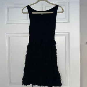 Black Floral Cinched Dress